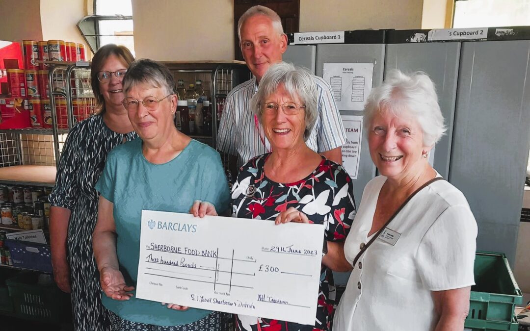 Soroptomists donate to Sherborne Food Bank